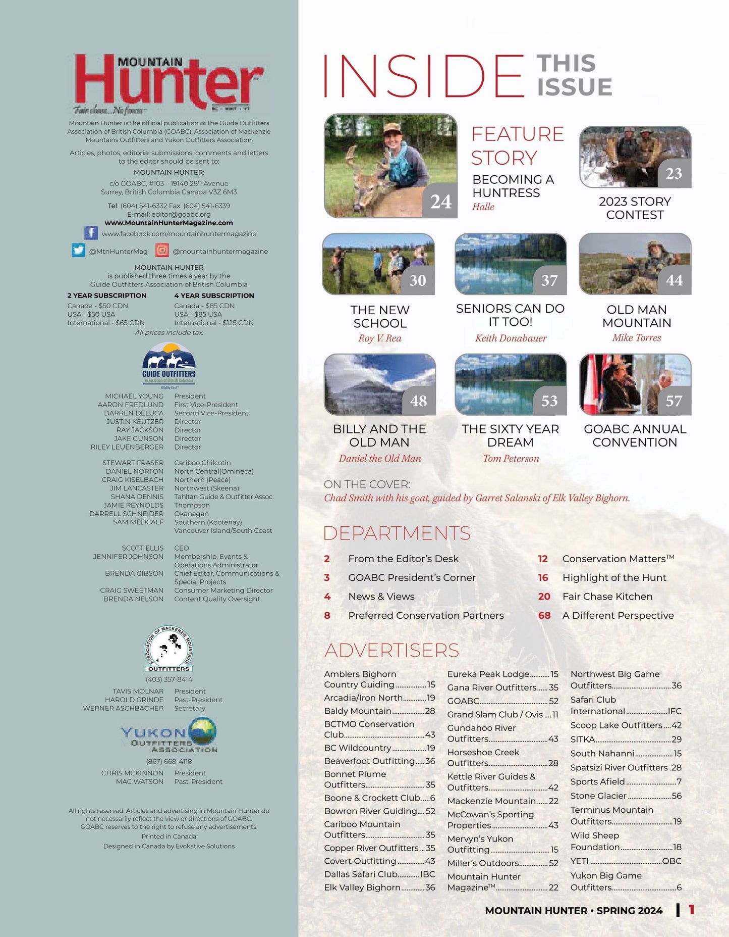 Mountain Hunter - Spring 2024: Stories From All Walks Of Life, Becoming A Huntress, Old Man Mountain, GOABC Convention, New School, Seniors Can Do It Too, The Sixty Year Dream, Story Contest & More!