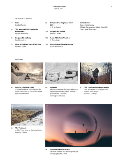 POWDER - The Skier's Magazine Vol. 50/Issue 1: Ultimate Stories From The Mountain, The Culture, Life In Photos, Mammoth Mountain, Lake Tahoe, Wasatch Range, Backcountry Slopes...A Coffee Table Must!