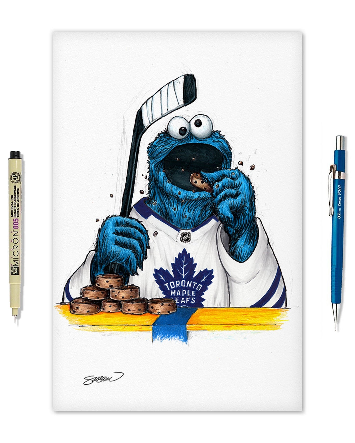 Cookie Monster x NHL Maple Leafs  Limited Edition Art Print