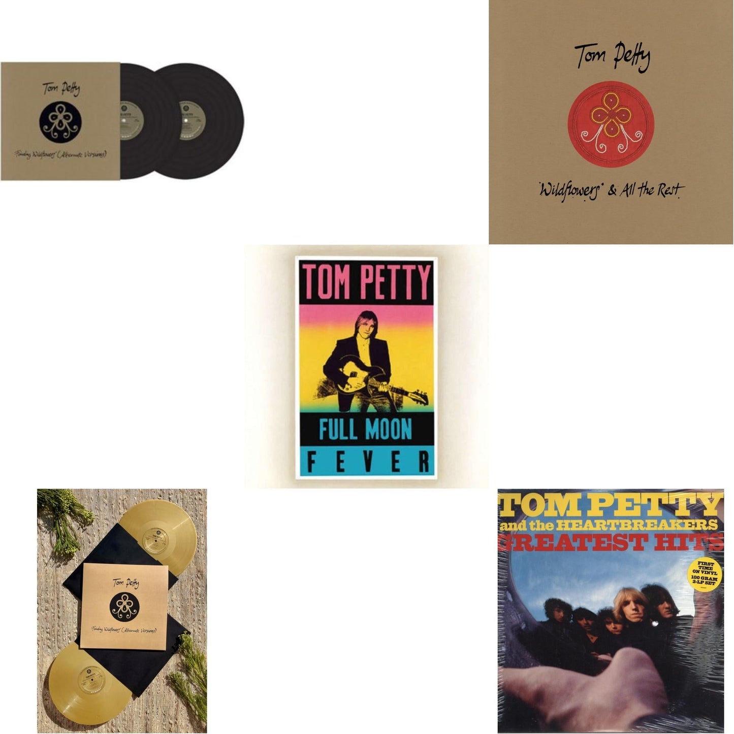 Tom Petty - Finding Wildflowers (Alternate Versions) (2LP/Gold Vinyl) (I) & Finding Wildflowers (Alternate Versions) (2LP) & Wildflowers & All The Rest (Deluxe Edition/7LP) & Full Moon Fever (180G) & Greatest Hits (2LP)