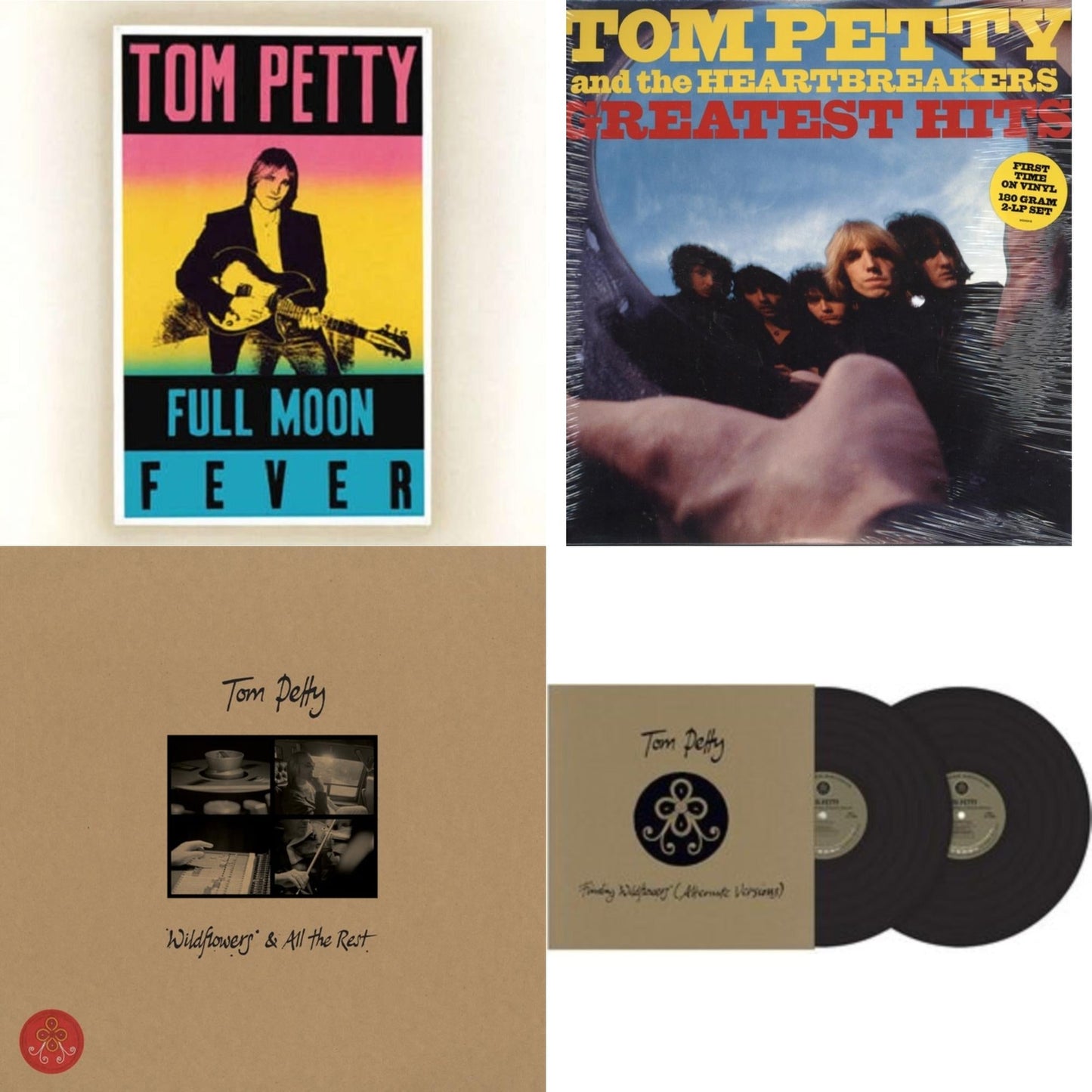 Tom Petty - Finding Wildflowers (Alternate Versions) (2LP) & Wildflowers & All The Rest (3LP) & Full Moon Fever (180G) & Greatest Hits (2LP)