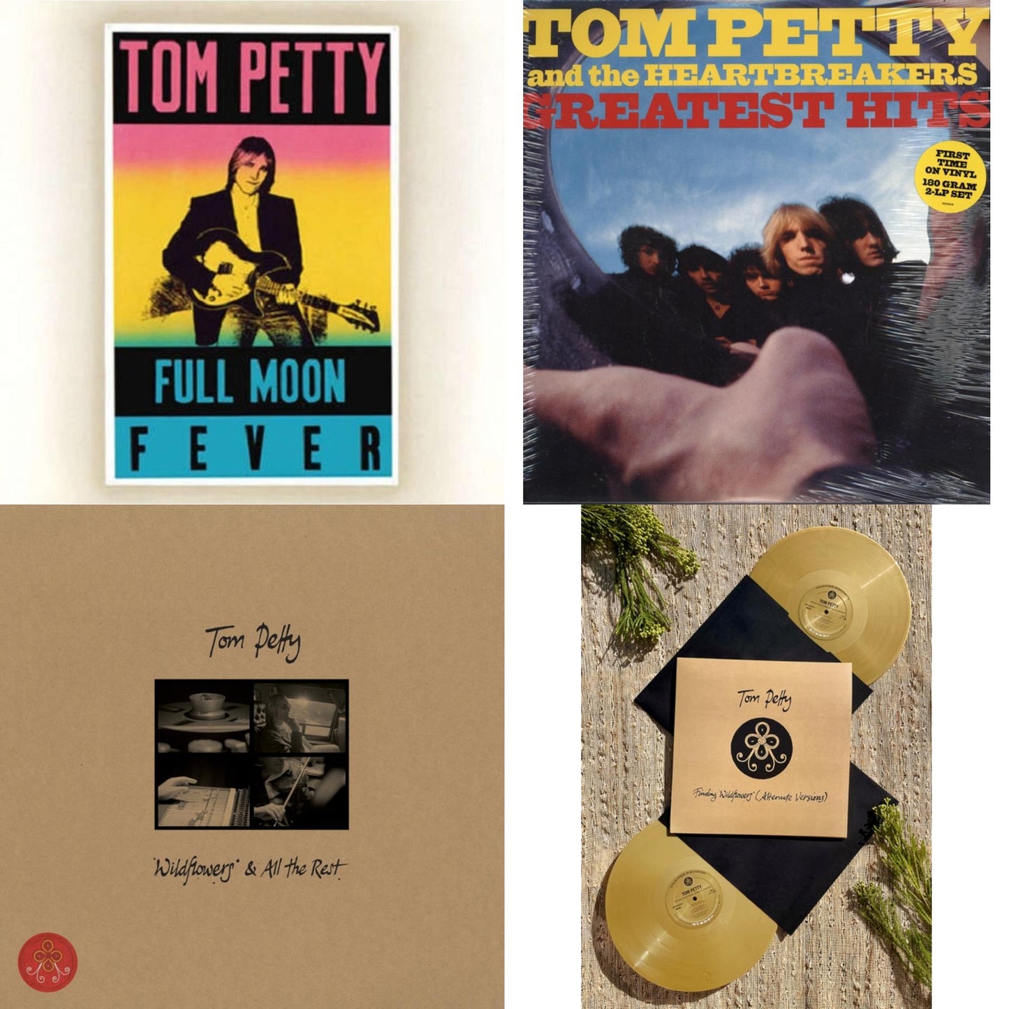 Tom Petty - Finding Wildflowers (Alternate Versions) (2LP/Gold Vinyl) (I) & Wildflowers & All The Rest (3LP) & Full Moon Fever (180G) & Greatest Hits (2LP)