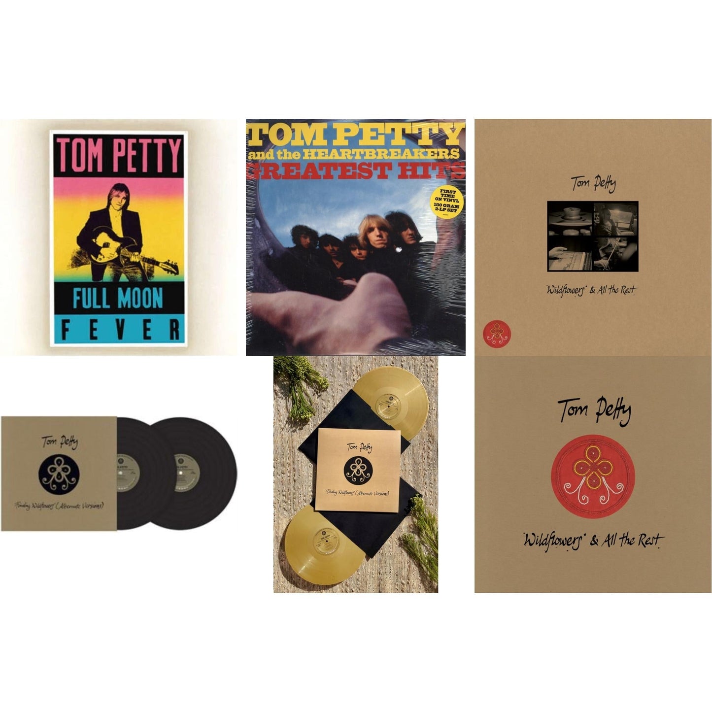 Tom Petty - Finding Wildflowers (Alternate Versions) (2LP/Gold Vinyl) (I) & Finding Wildflowers (Alternate Versions) (2LP) & Wildflowers & All The Rest (Deluxe Edition/7LP) & Wildflowers & All The Rest (3LP) & Full Moon Fever (180G) & Greatest Hits