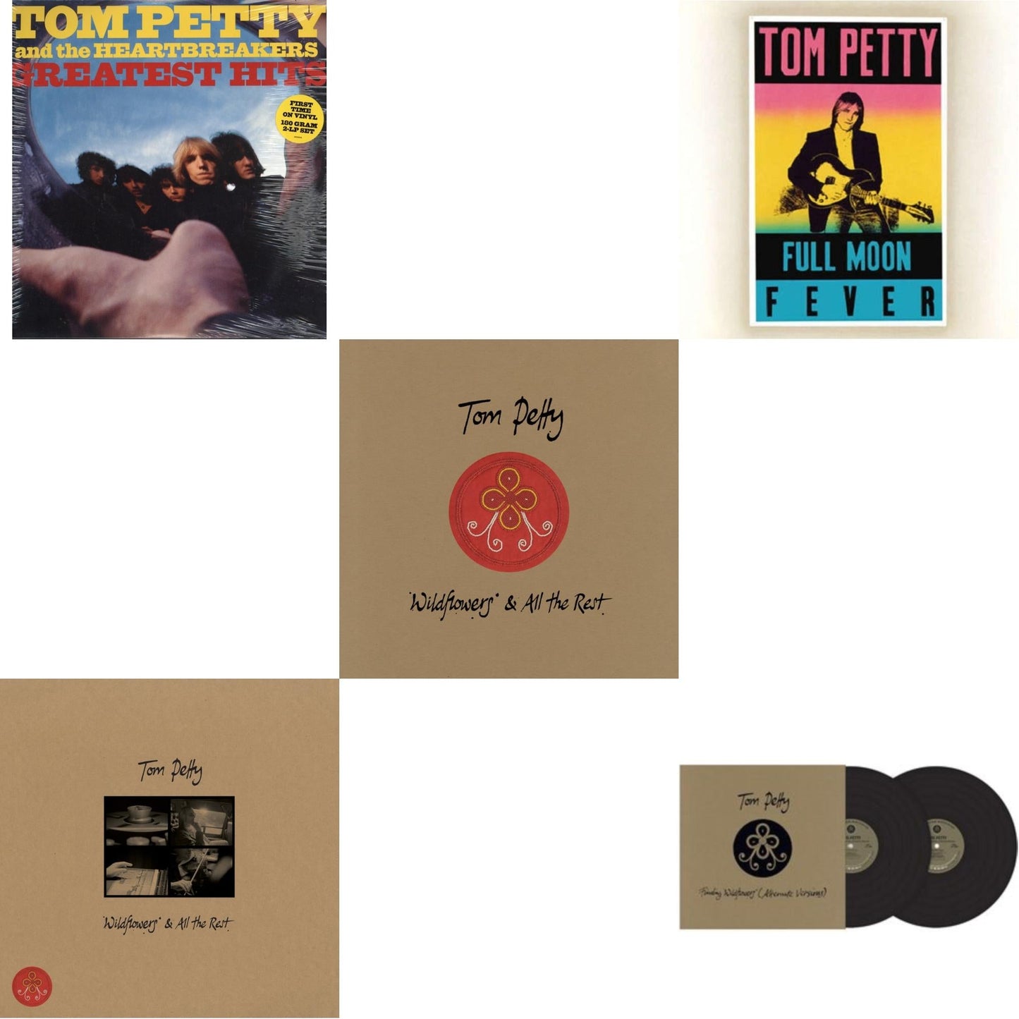 Tom Petty - Finding Wildflowers (Alternate Versions) (2LP) & Wildflowers & All The Rest (Deluxe Edition/7LP) & Wildflowers & All The Rest (3LP) & Full Moon Fever (180G) & Greatest Hits (2LP)