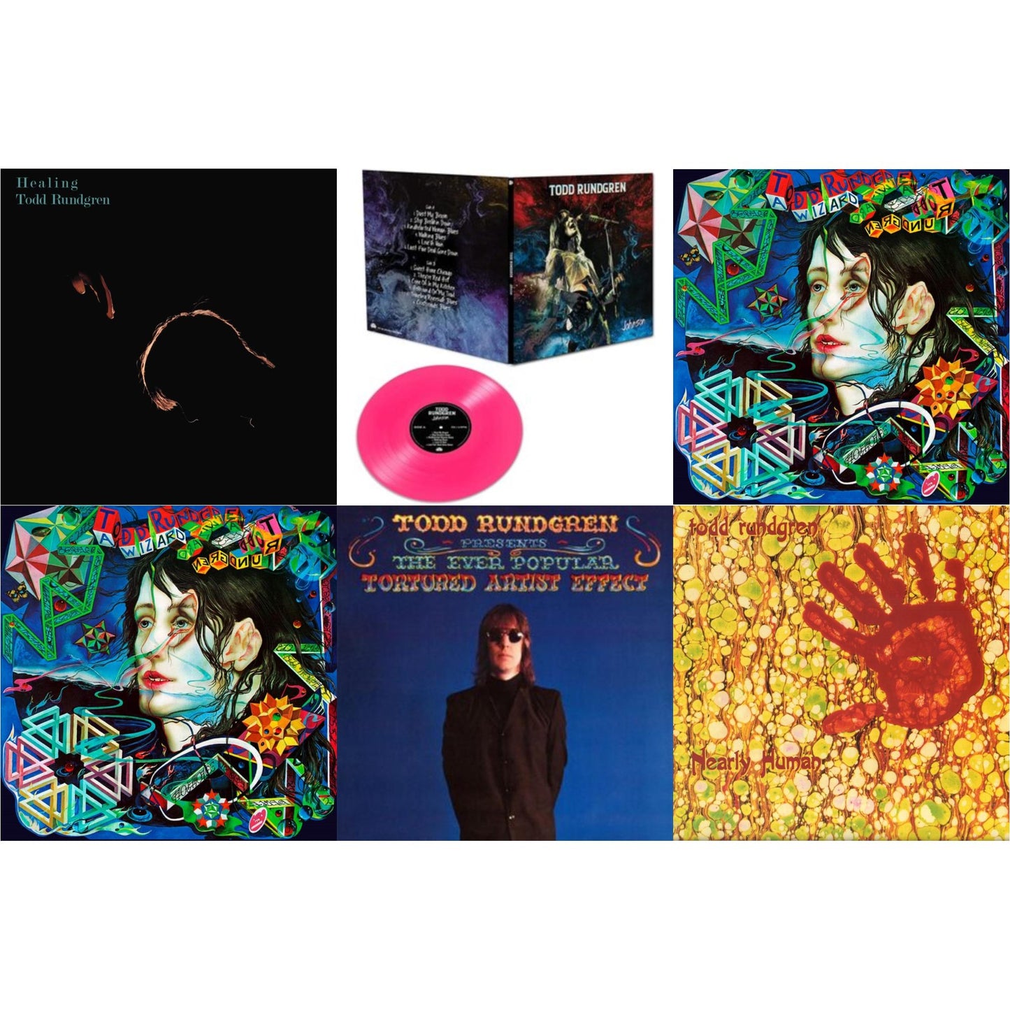 Todd Rundgren - Healing (Clear LP Vinyl/Translucent Blue 7Inch) & Johnson (Pink LP Vinyl) & Wizard A True Star (Turquoise Blue Vinyl/Limited/2LP/Tour Edition/Gatefold Cover/180G) & Wizard A True Star (Transparent Magenta Vinyl/Limited/2LP/Tour
