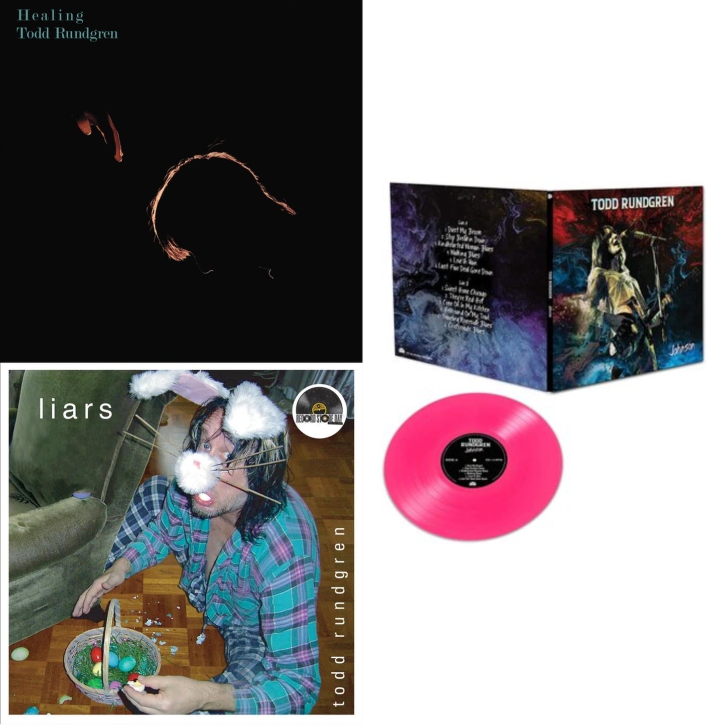 Todd Rundgren - Healing (Clear LP Vinyl/Translucent Blue 7Inch) & Liars (2LP/Green Vinyl) & Johnson (Pink LP Vinyl)