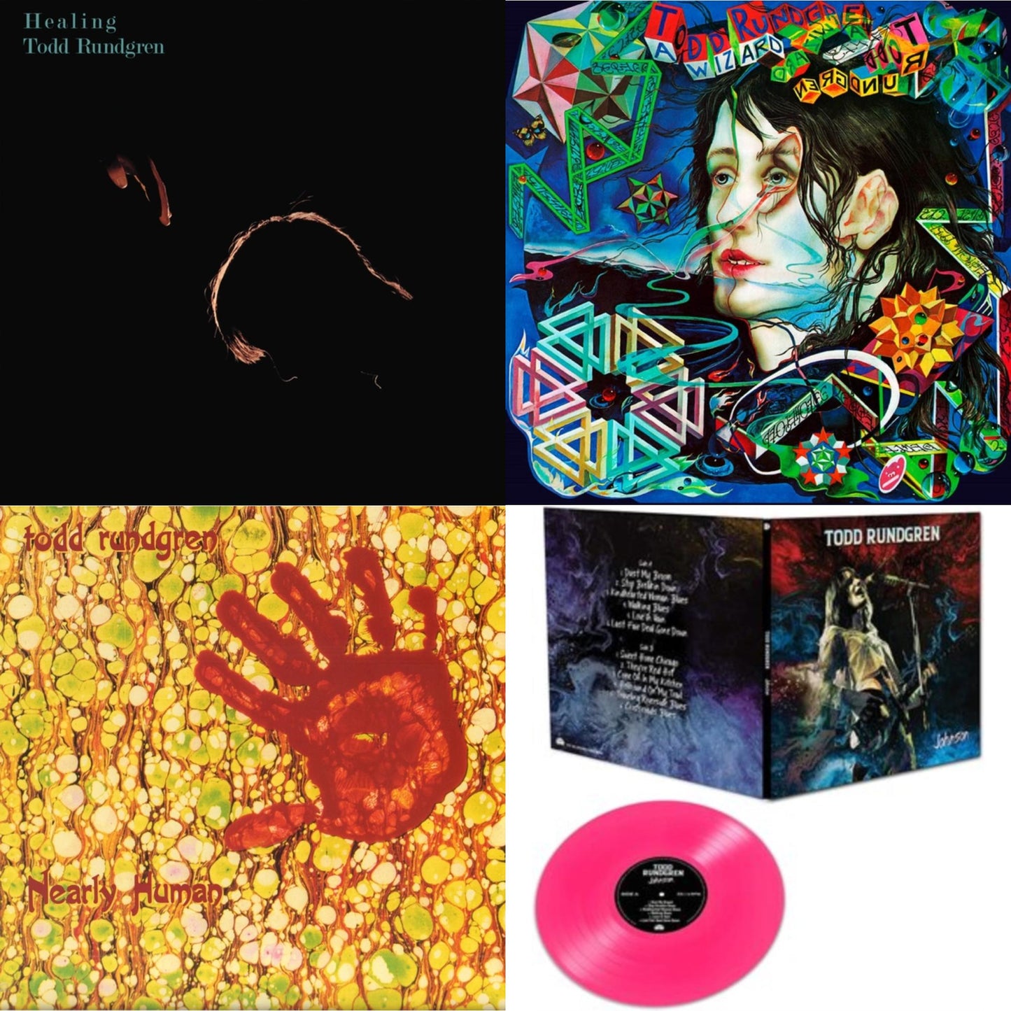 Todd Rundgren - Healing (Clear LP Vinyl/Translucent Blue 7Inch) & Wizard A True Star (Turquoise Blue Vinyl/Limited/2LP/Tour Edition/Gatefold Cover/180G) & Nearly Human (180G/Translucent Yellow LP Vinyl/Limited Tour Edition) & Johnson (Pink LP Vinyl)
