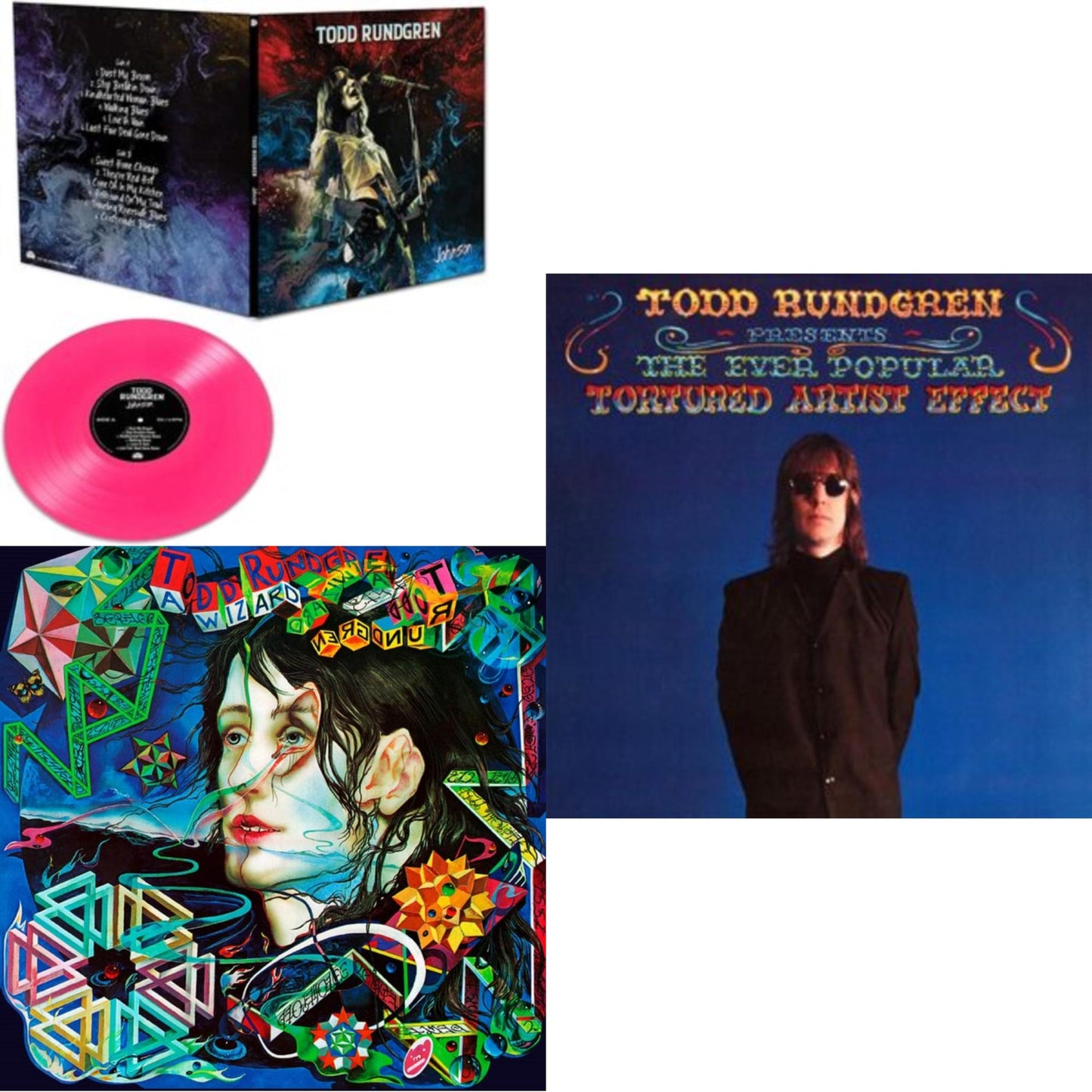 Todd Rundgren - Wizard A True Star (Transparent Magenta Vinyl/Limited/2LP/Tour Edition/Gatefold Cover/180G) & Ever Popular Tortured Artist Effect (180G/Limited Edition/Gatefold Cover) & Johnson (Pink LP Vinyl)