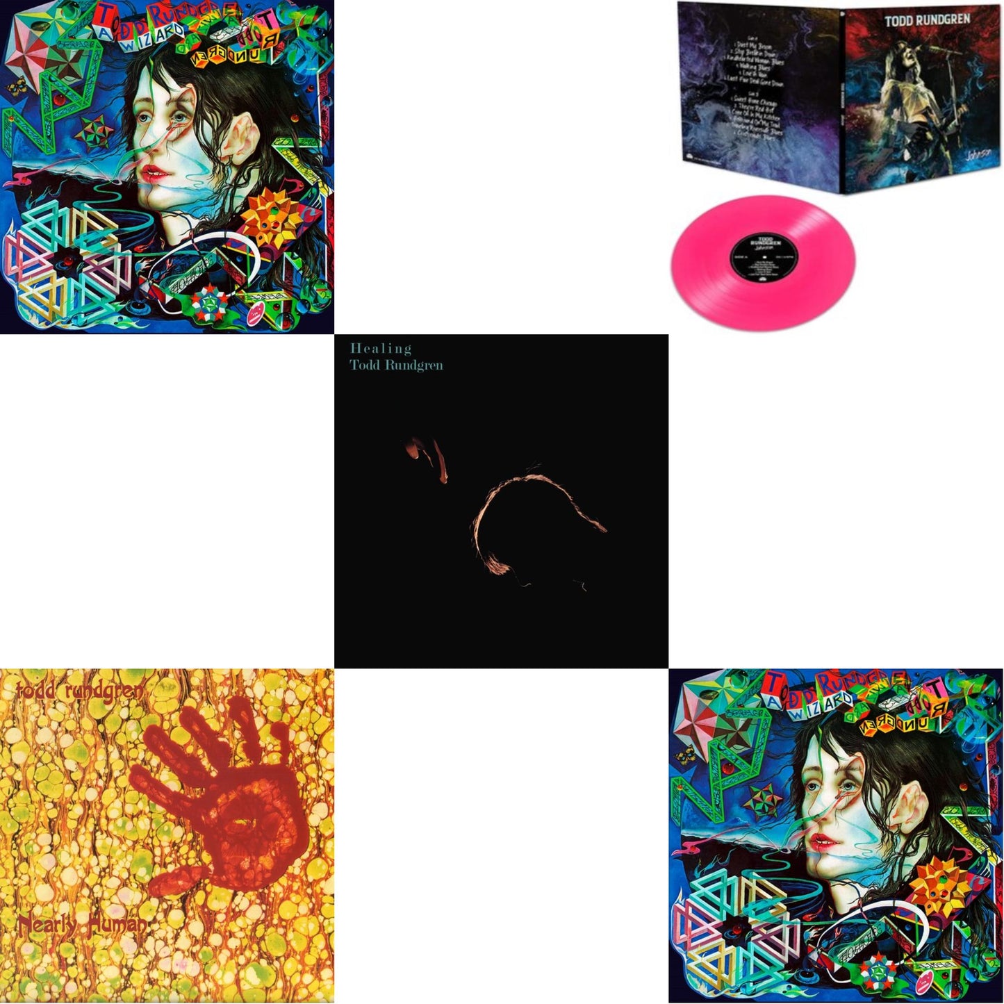 Todd Rundgren - Wizard A True Star (Turquoise Blue Vinyl/Limited/2LP/Tour Edition/Gatefold Cover/180G) & Nearly Human (180G/Translucent Yellow LP Vinyl/Limited Tour Edition) & Healing (Clear LP Vinyl/Translucent Blue 7Inch) & Johnson (Pink LP Vinyl)