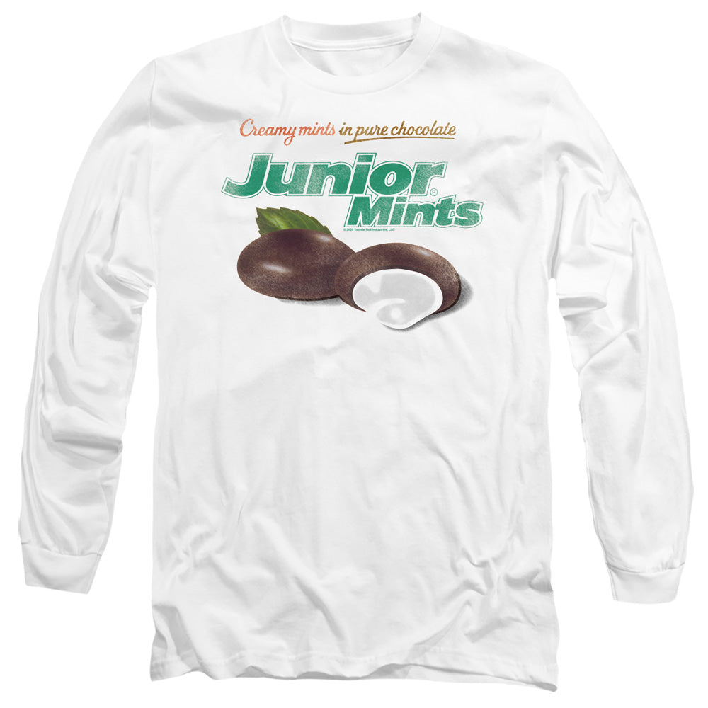 Tootsie Roll Junior Mints Logo Mens Long Sleeve Shirt White