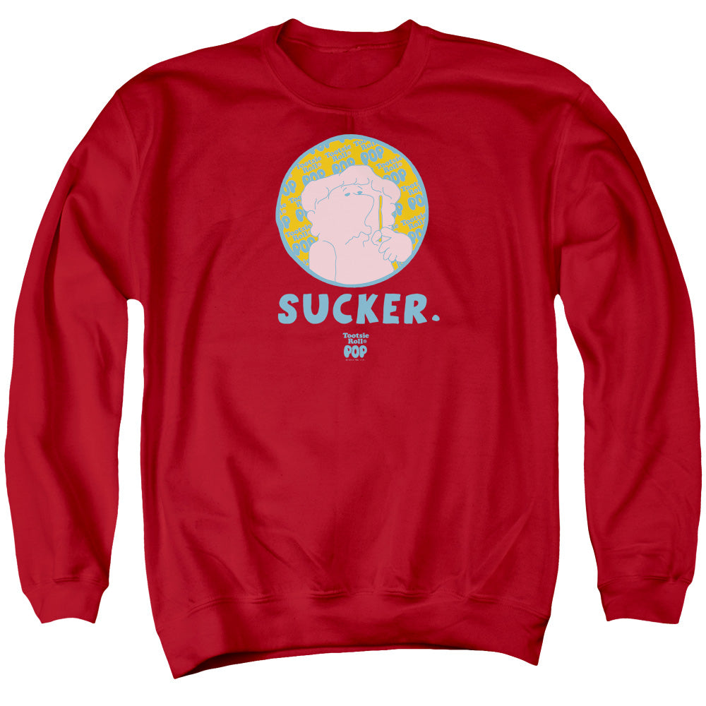 Tootsie Roll Sucker Mens Crewneck Sweatshirt Red