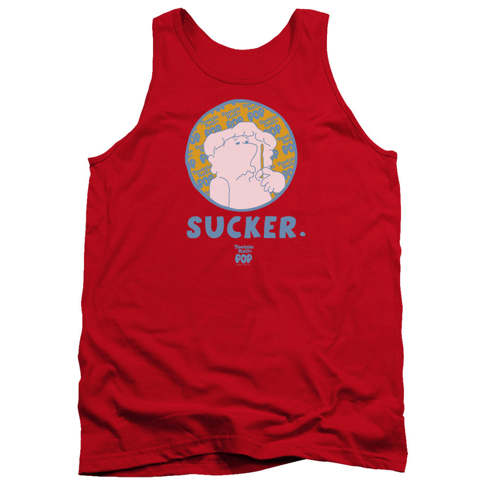 Tootsie Roll Sucker Mens Tank Top Shirt Red