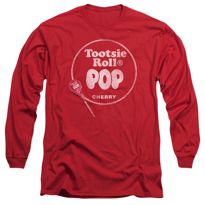 Tootsie Roll Tootsie Roll Pop Logo Mens Long Sleeve Shirt Red