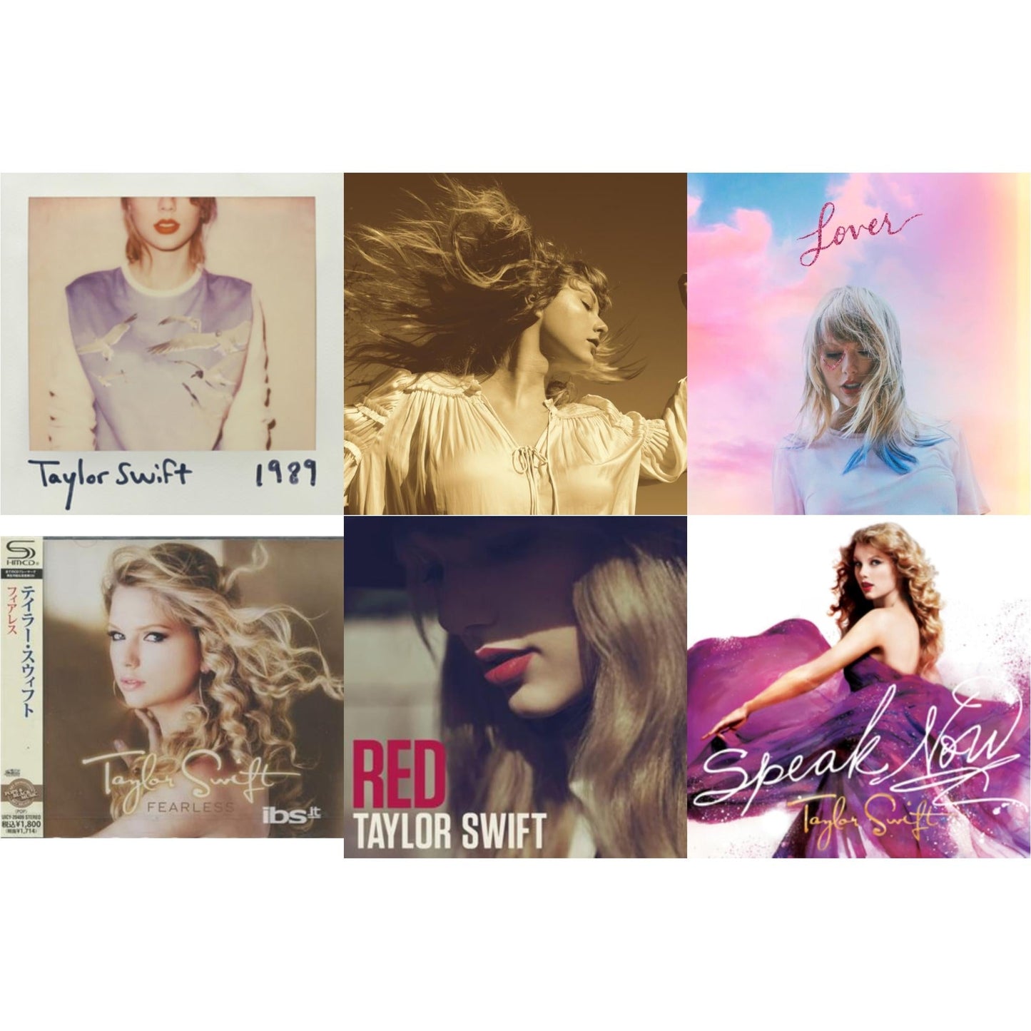 Taylor Swift - Fearless & Fearless (Taylor's Version) (2CD) & Speak Now & Red & 1989 & Lover (Deluxe) (Version 1)