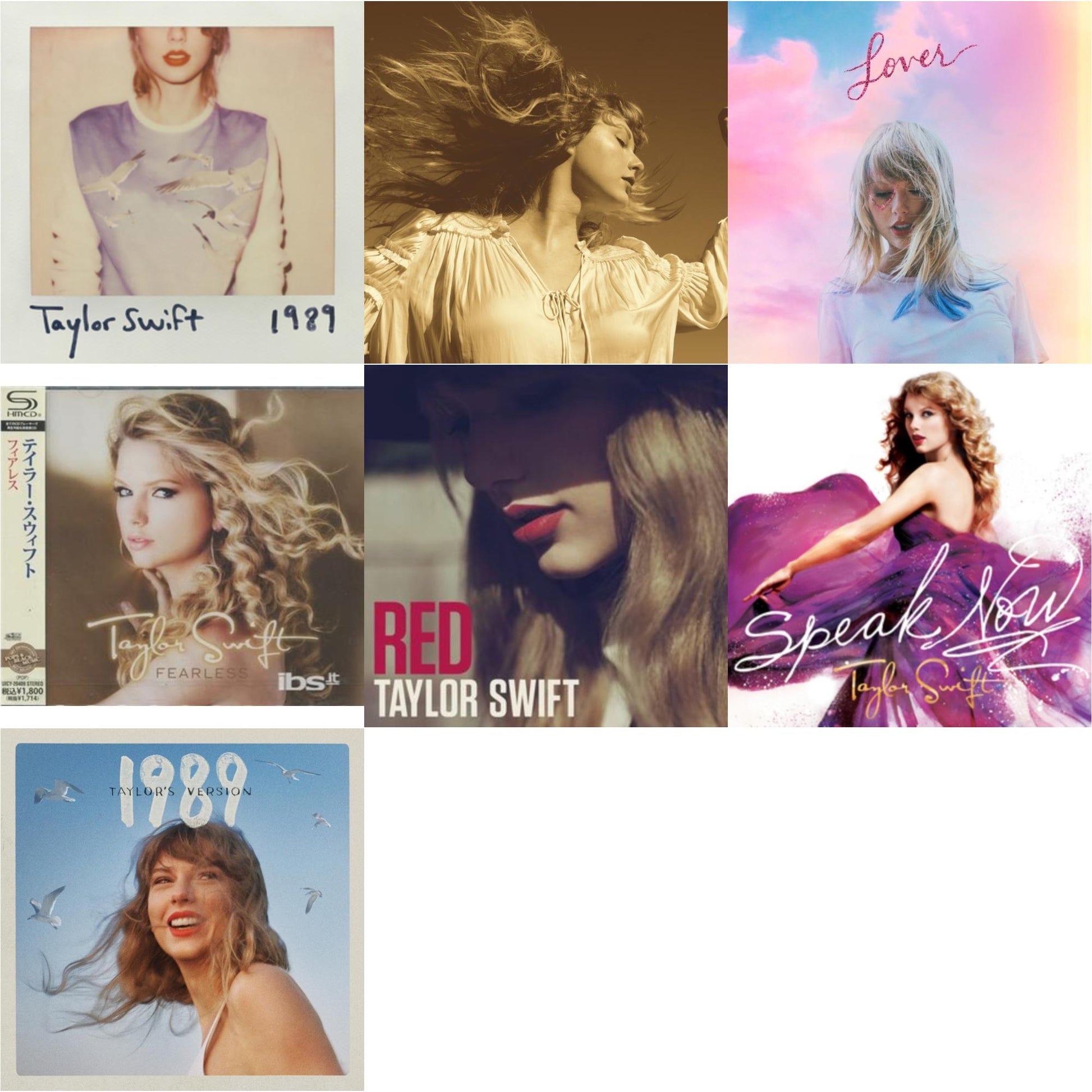 Taylor Swift - Fearless & Fearless (Taylor's Version) (2CD) & 1989 (Taylor's Version) & Speak Now & Red & 1989 & Lover (Deluxe) (Version 1)