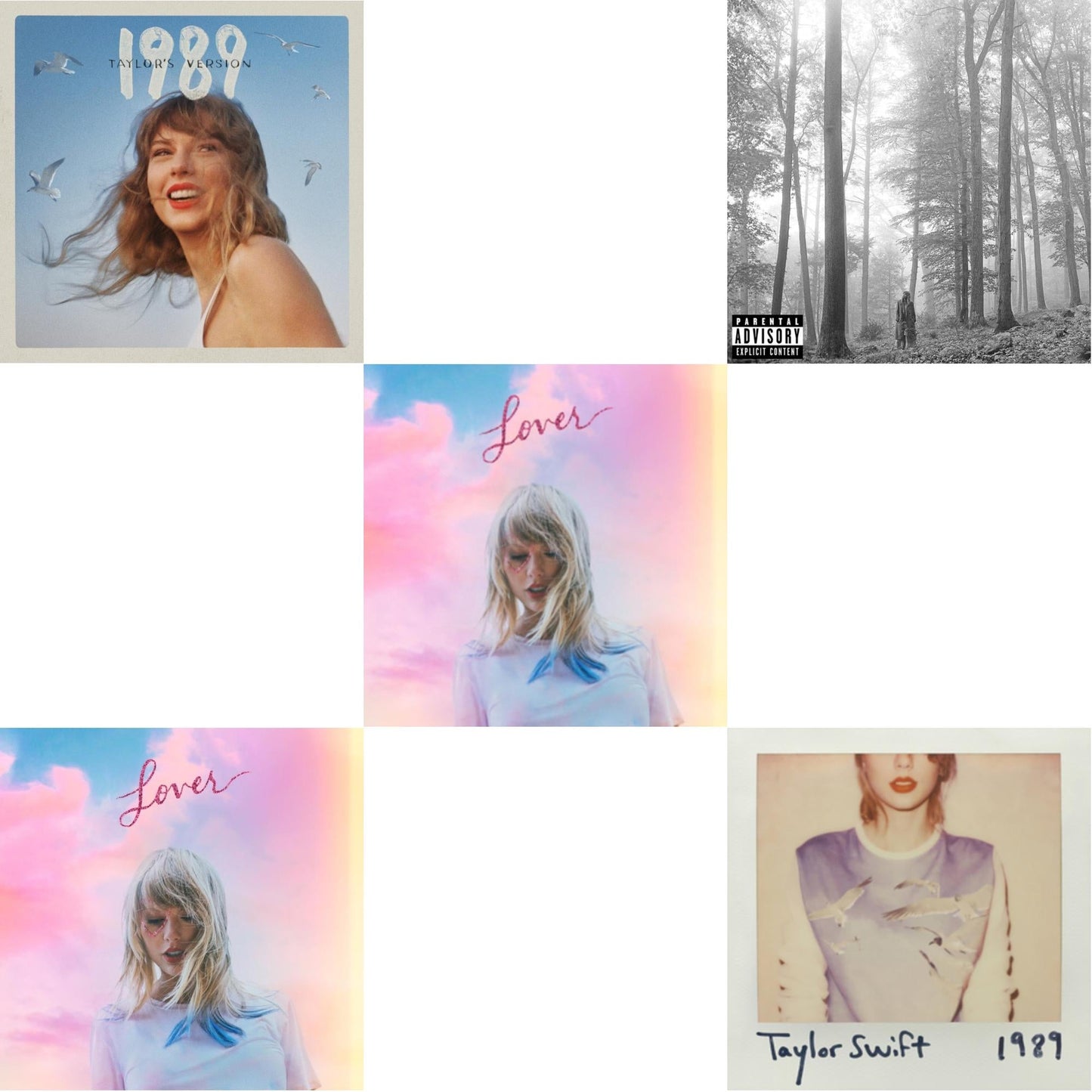 Taylor Swift - Folklore (X) & 1989 (Taylor's Version) & 1989 & Lover (Deluxe) (Version 2) & Lover - CD Bundle