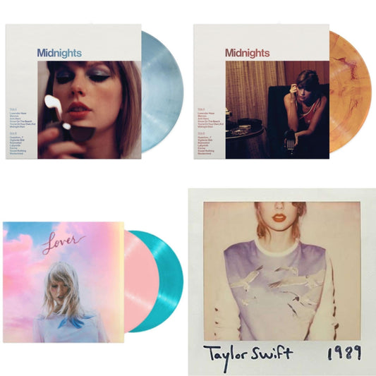 Taylor Swift - Midnights (X) (Moonstone Blue LP Vinyl) & Midnights (X) (Blood Moon LP Vinyl) & Lover & 1989
