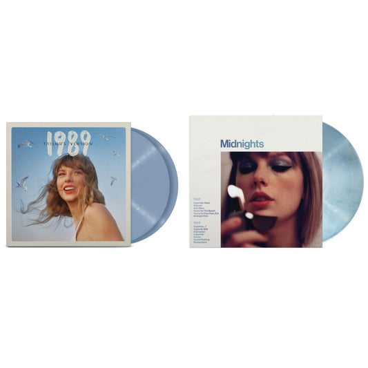 Taylor Swift - Midnights (X) (Moonstone Blue LP Vinyl) & 1989 (Taylor's Version) (2LP/Crystal Skies Blue Vinyl)