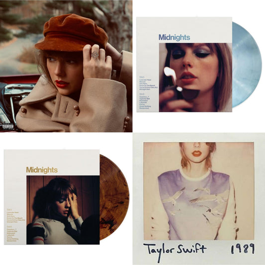 Taylor Swift - Red (Taylor's Version) (4LP) & Midnights (X) (Moonstone Blue LP Vinyl) & Midnights (X) (Mahogany Color LP Vinyl) & 1989