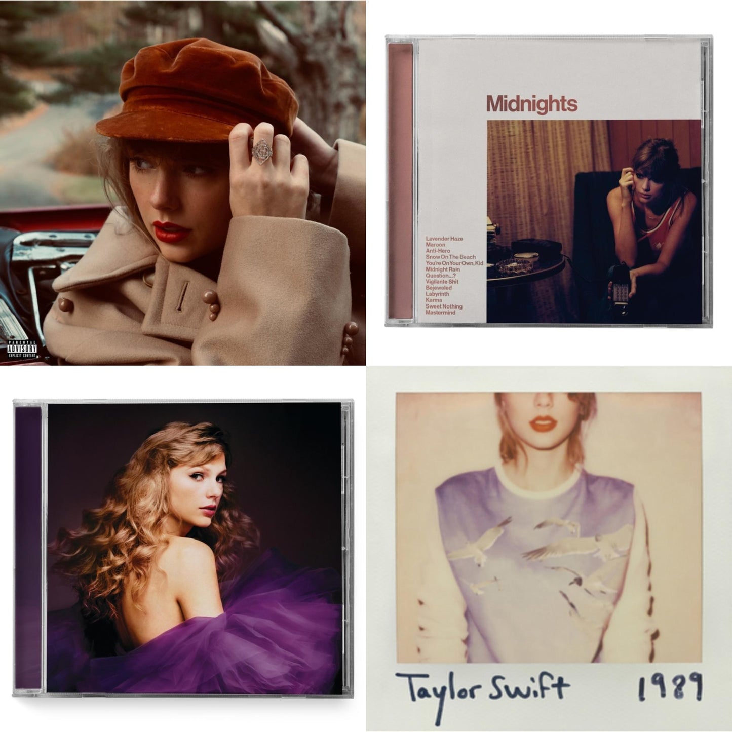 Taylor Swift - Red (Taylor's Version) (Edited) (2CD) & Midnights (X) (Blood Moon CD) & Speak Now (Taylor's Version) (2CD) & 1989