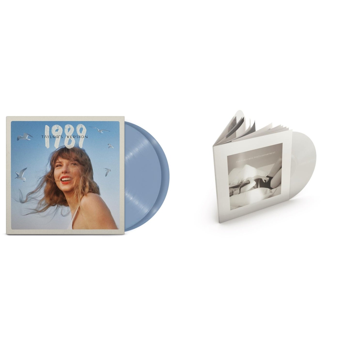Taylor Swift - 1989 (Taylor's Version) (2LP/Crystal Skies Blue Vinyl) & Tortured Poets Department (X) (Ghosted White Vinyl/2LP/Manuscript- Bonus Track)