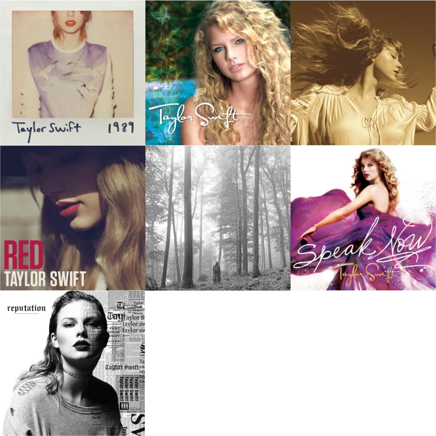 Taylor Swift - Folklore (Edited) & Fearless (Taylor's Version) (2CD) & Taylor Swift & Speak Now & Red & 1989 & Reputation