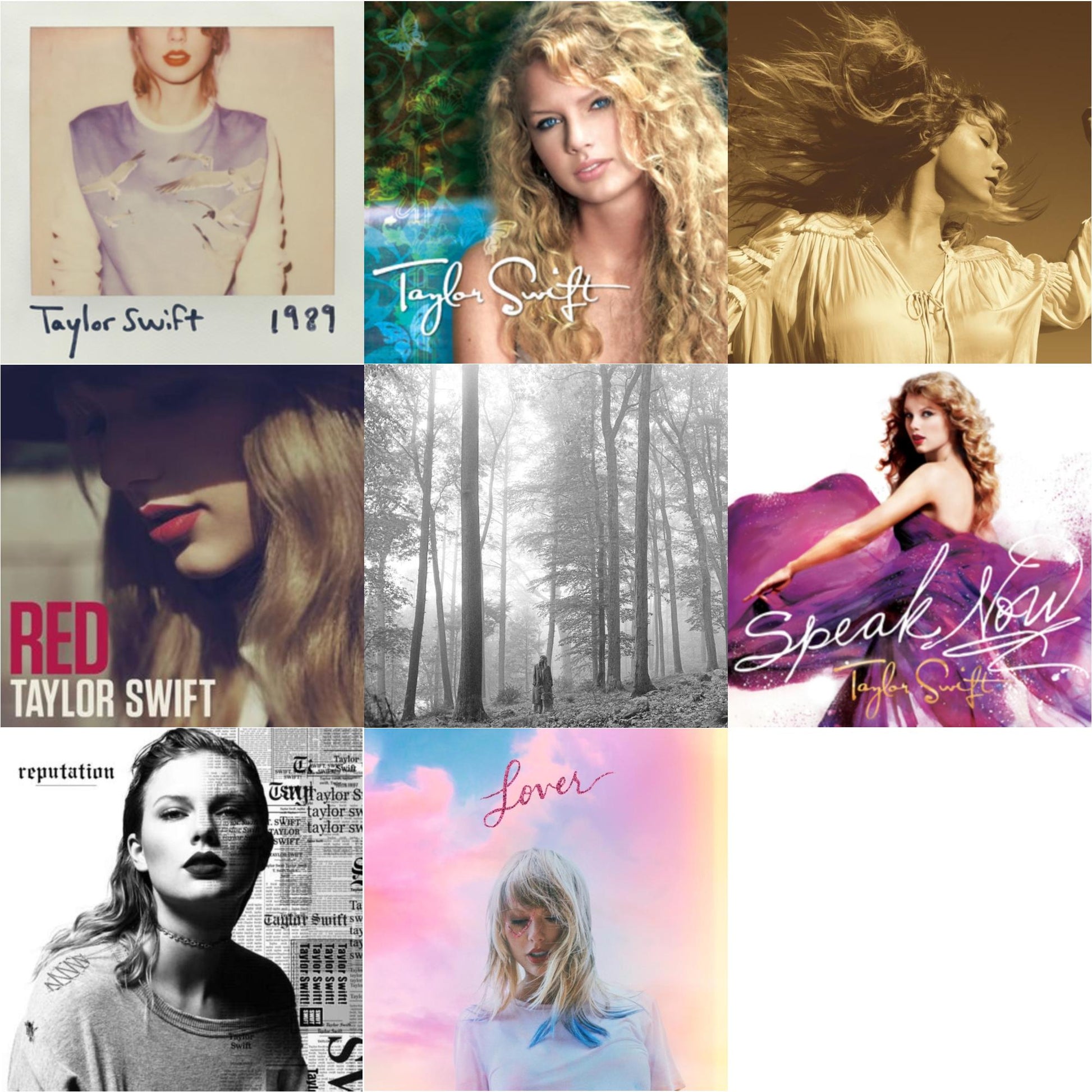 Taylor Swift - Folklore (Edited) & Fearless (Taylor's Version) (2CD) & Taylor Swift & Speak Now & Red & 1989 & Lover (Deluxe) (Version 1) & Reputation
