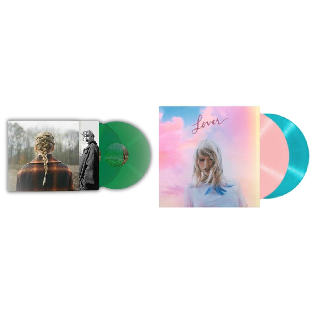 Taylor Swift - Taylor Swift - Evermore (Translucent Green Vinyl/2LP) & Lover Vinyl Record