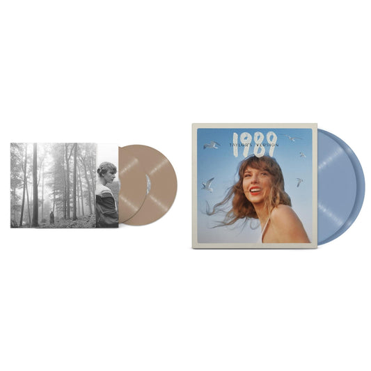 Taylor Swift - Folklore (X) (Beige Vinyl/2LP) & 1989 (Taylor's Version) (2LP/Crystal Skies Blue Vinyl)