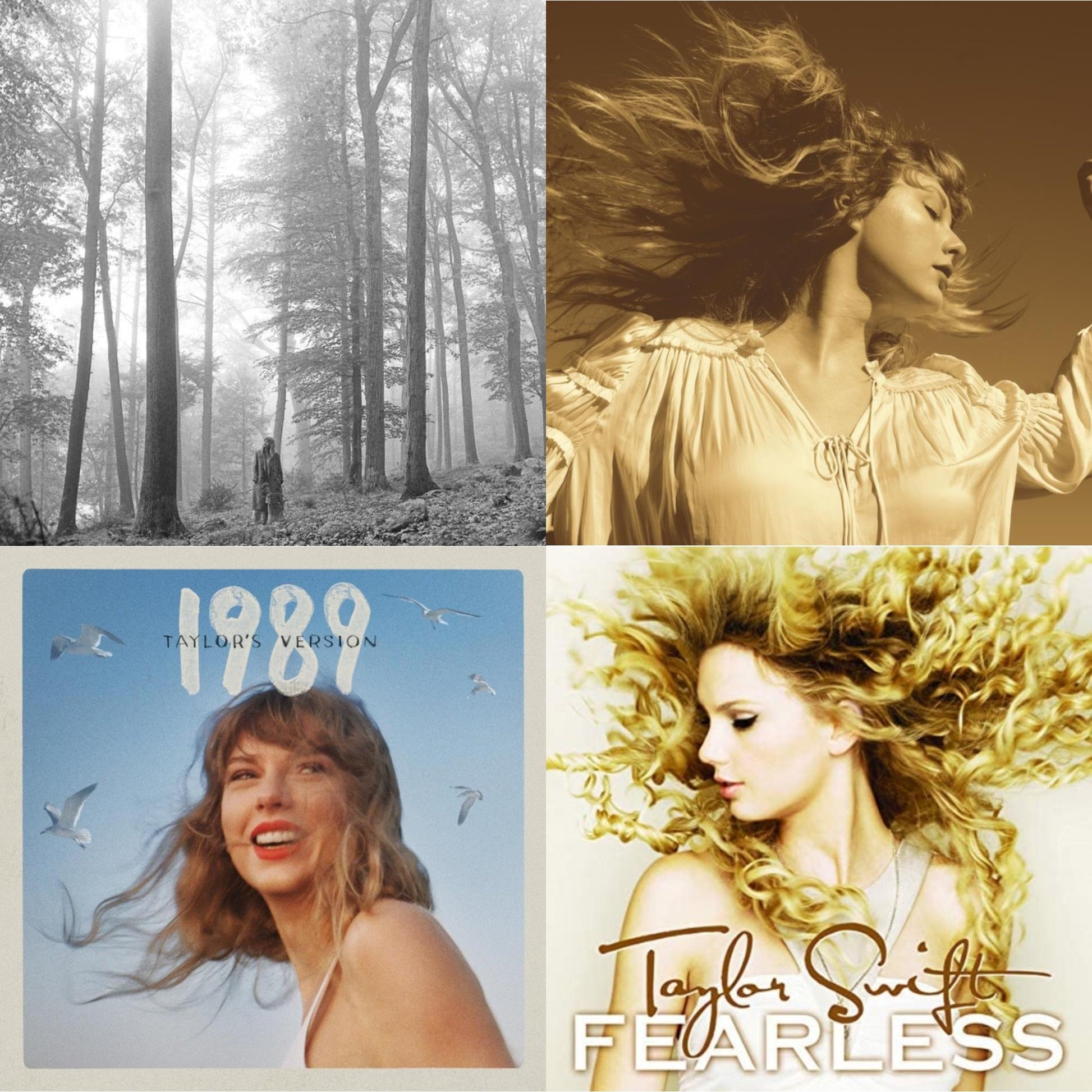 Taylor Swift - Folklore (Edited) & Fearless (Taylor's Version) (2CD) & 1989 (Taylor's Version) & Fearless