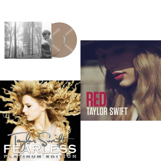 Taylor Swift - Folklore (X) (Beige Vinyl/2LP) & Red & Fearless Platinum Edition