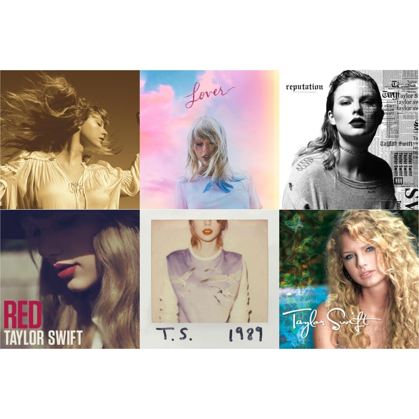 Taylor Swift - Fearless (Taylor's Version) (2CD) & Taylor Swift & Red & Lover (Deluxe) (Version 4) & 1989 & Reputation