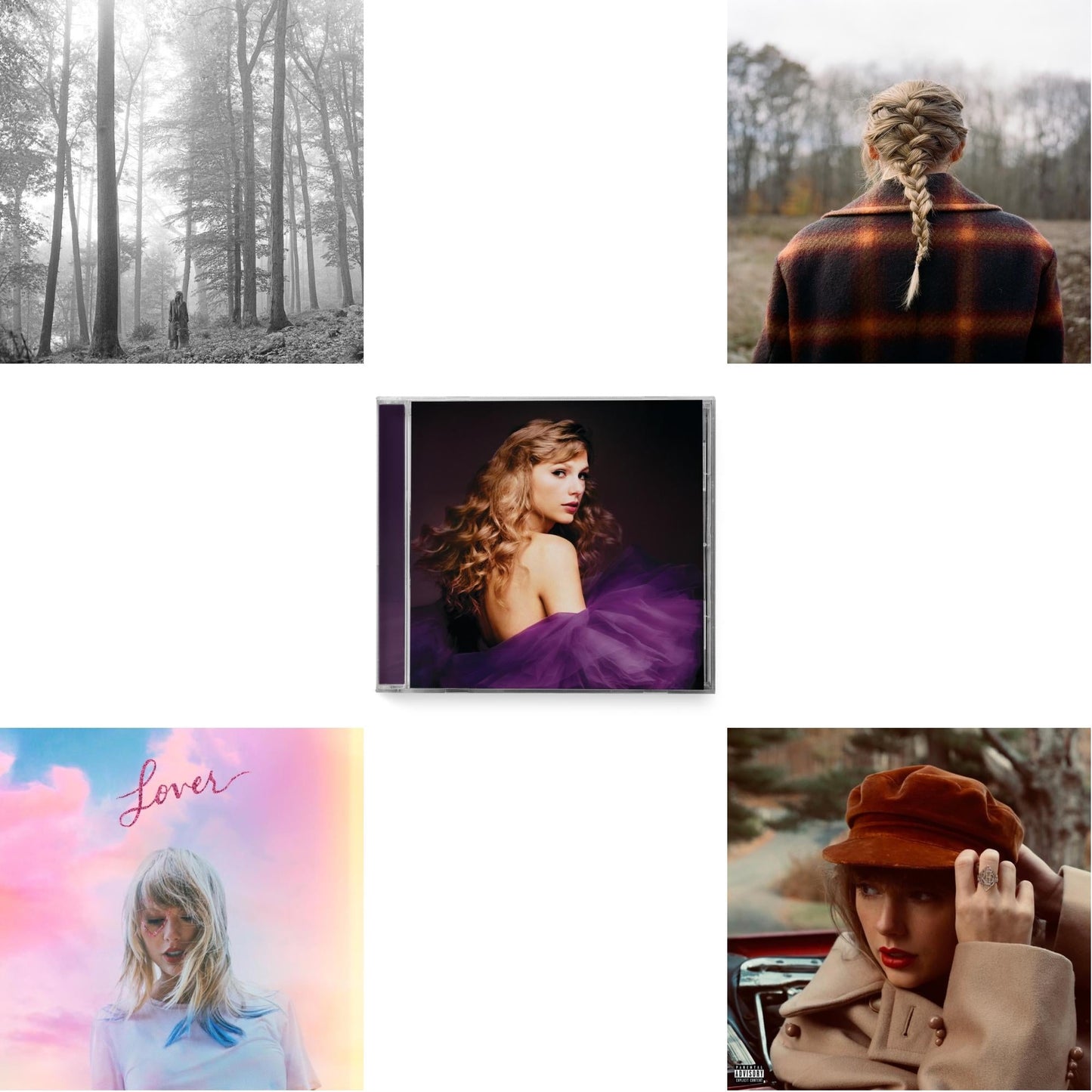 Taylor Swift - Folklore (Edited) & Evermore (X) & Red (Taylor's Version) (Edited) (2CD) & Speak Now (Taylor's Version) (2CD) & Lover (Deluxe) (Version 4)