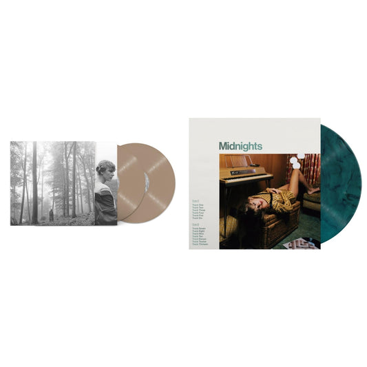 Taylor Swift - Folklore (X) (Beige Vinyl/2LP) & Midnights (X) (Jade Green LP Vinyl)