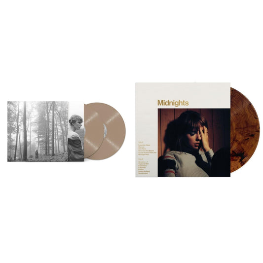 Taylor Swift - Folklore (X) (Beige Vinyl/2LP) & Midnights (X) (Mahogany Color LP Vinyl)