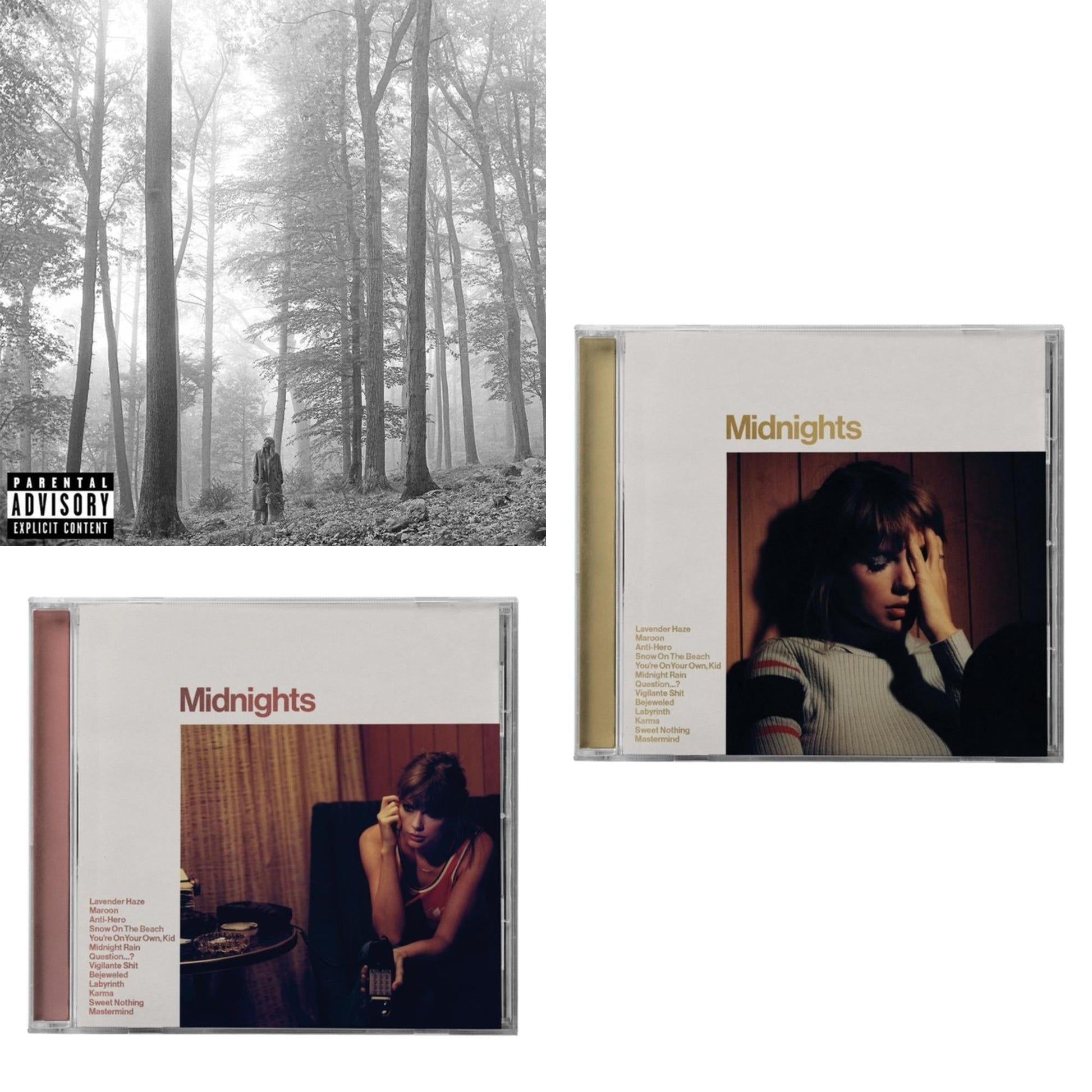 Taylor Swift - Folklore (X) & Midnights (X) (Blood Moon CD) & Midnights (X) (Mahogany CD)