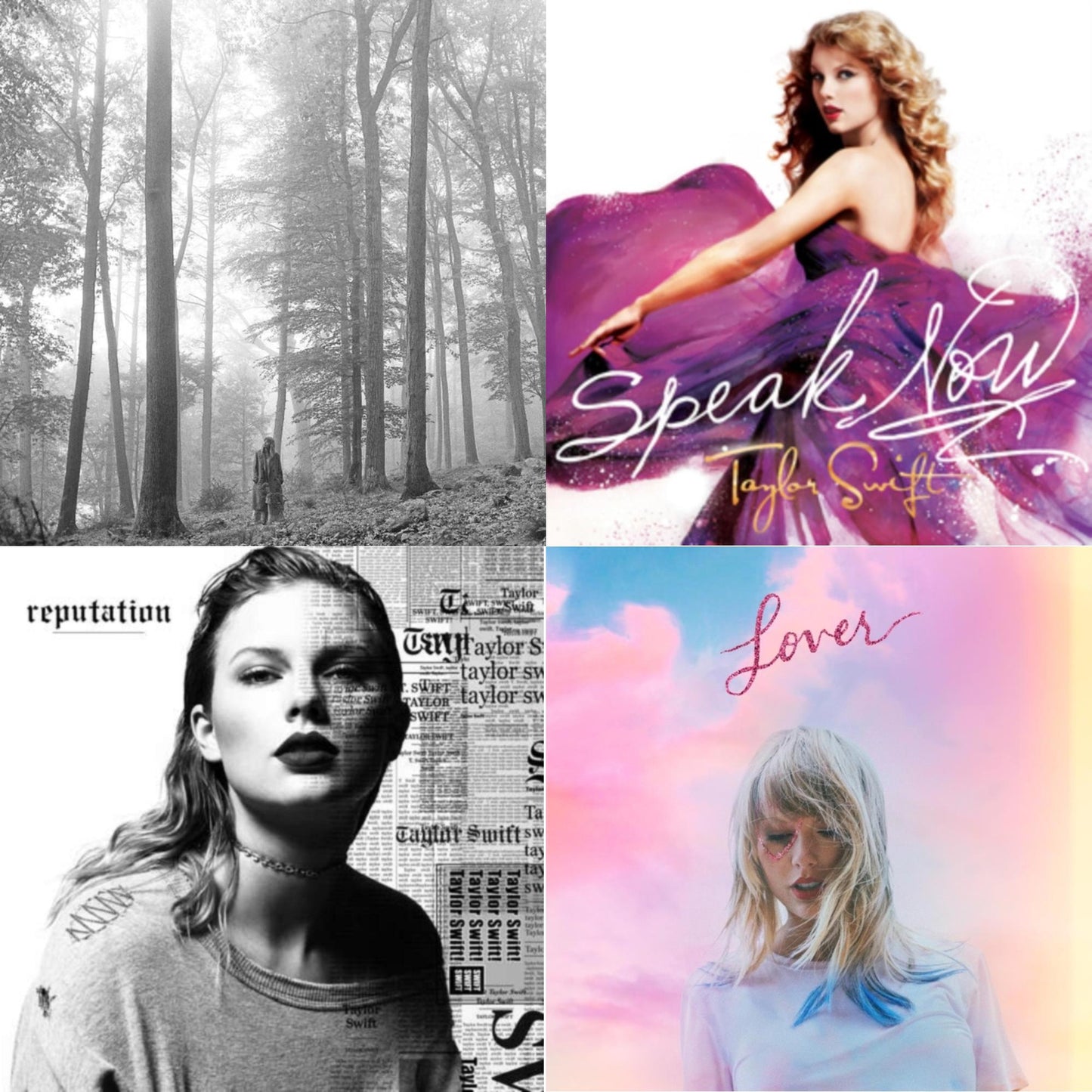 Taylor Swift - Folklore (Edited) & Speak Now & Lover (Deluxe) (Version 1) & Reputation - CD Bundle