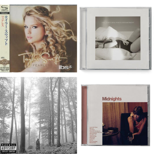 Taylor Swift - Fearless & Folklore (X) & Midnights (X) (Blood Moon CD) & Tortured Poets Department (X) (Manuscript- Bonus Track)