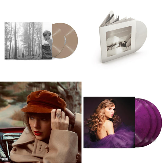 Taylor Swift - Folklore (X) (Beige Vinyl/2LP) & Red (Taylor's Version) (4LP) & Speak Now (Taylor's Version) (Orchid Marbled Vinyl/3LP) & Tortured Poets Department (X) (Ghosted White Vinyl/2LP/Manuscript- Bonus Track)