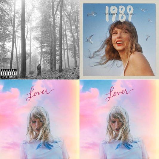 Taylor Swift - Folklore (X) & 1989 (Taylor's Version) & Lover (Deluxe) (Version 1) & Lover (Deluxe) (Version 4) - CD Bundle
