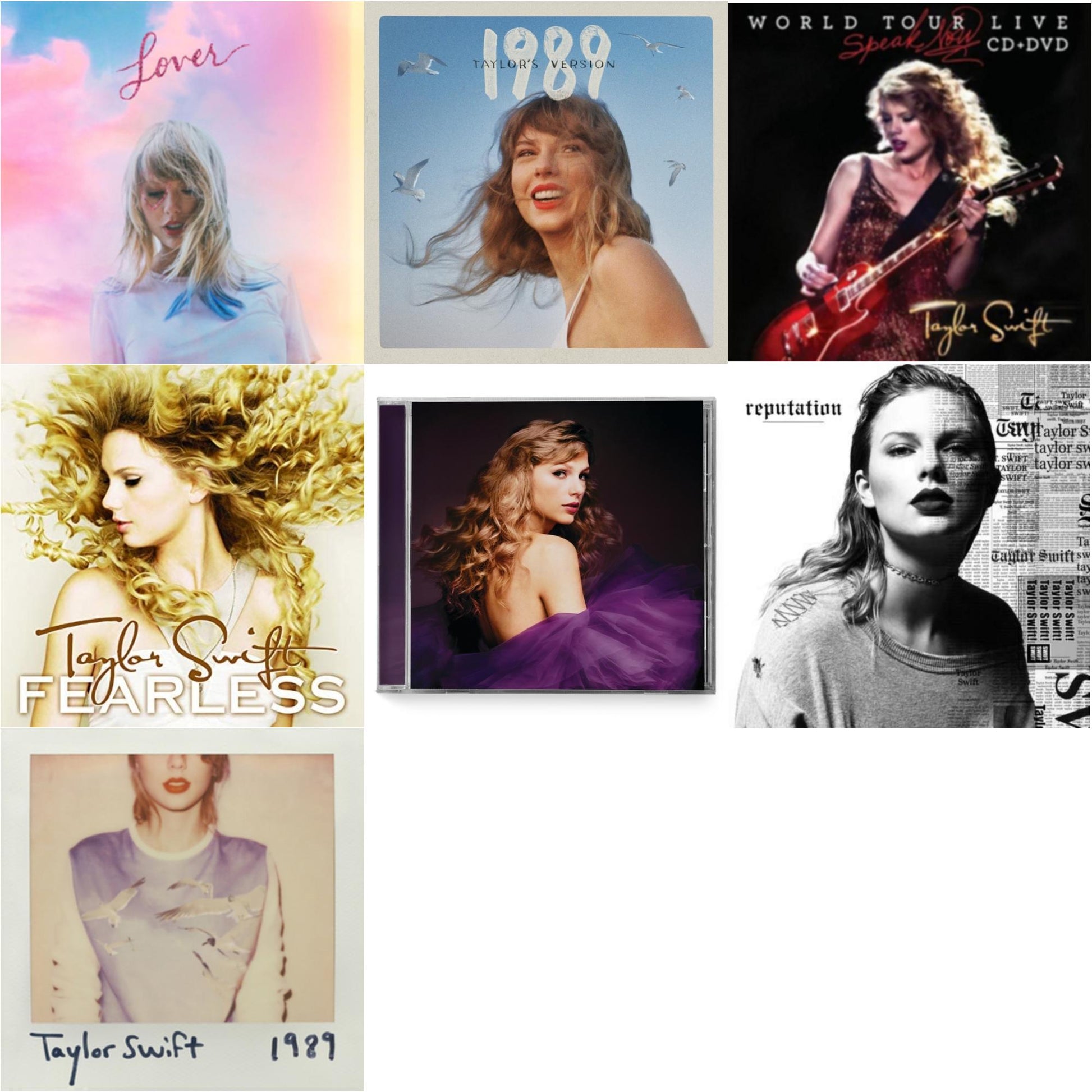 Taylor Swift - Speak Now (Taylor's Version) (2CD) & 1989 (Taylor's Version) & Speak Now World Tour Live (CD/DVD) & 1989 & Lover & Fearless & Reputation