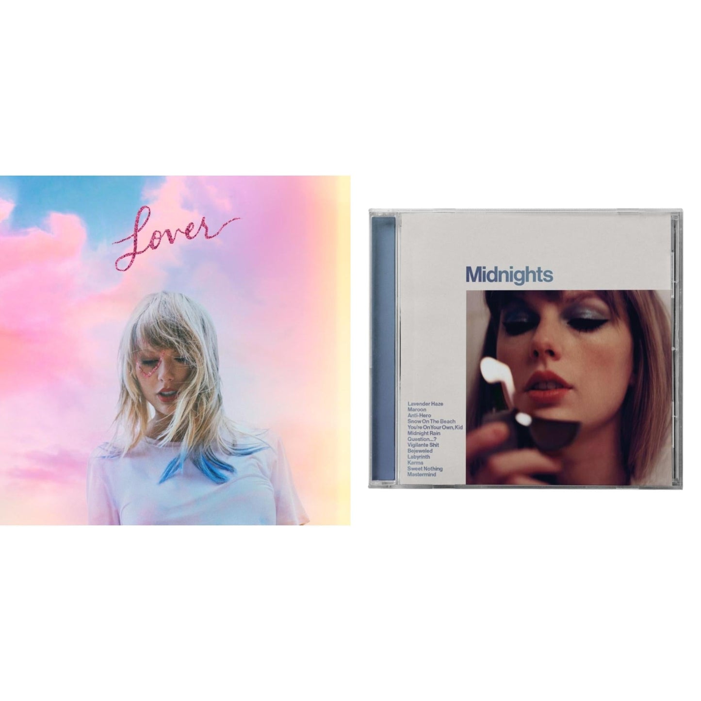 Taylor Swift - Midnights (X) (Moonstone Blue CD) & Lover (Deluxe) (Version 1)
