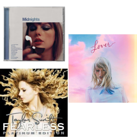 Taylor Swift - Midnights (X) (Moonstone Blue CD) & Fearless & Lover (Deluxe) (Version 2)