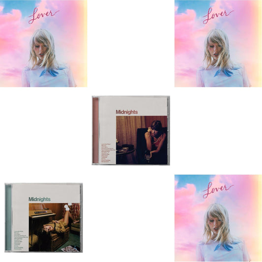 Taylor Swift - Midnights (X) (Jade Green CD) & Midnights (X) (Blood Moon CD) & Lover (Deluxe) (Version 1) & Lover (Deluxe) (Version 2) & Lover