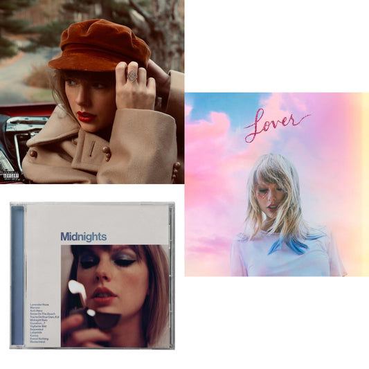 Taylor Swift - Red (Taylor's Version) (Edited) (2CD) & Midnights (X) (Moonstone Blue CD) & Lover (Deluxe) (Version 2)