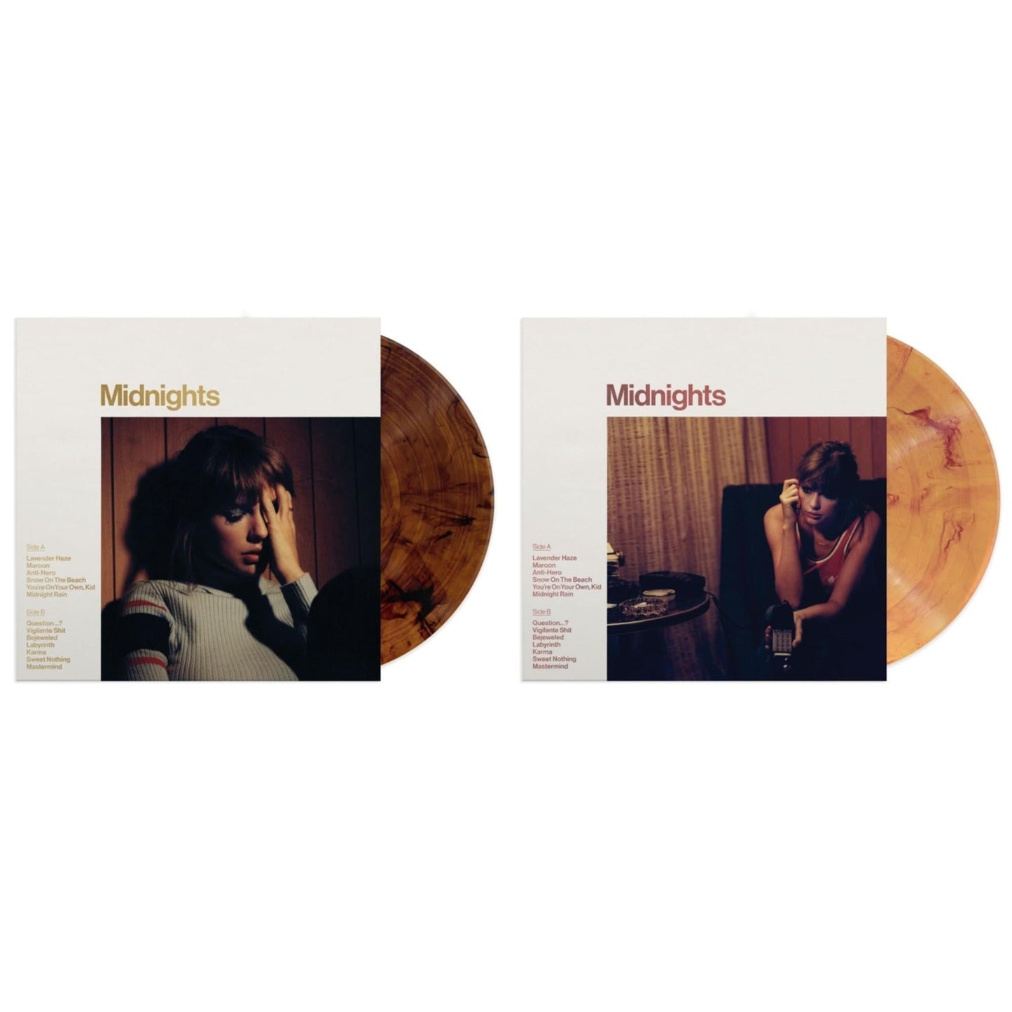 Taylor Swift - Midnights (X) (Blood Moon LP Vinyl) & Midnights (X) (Mahogany Color LP Vinyl)