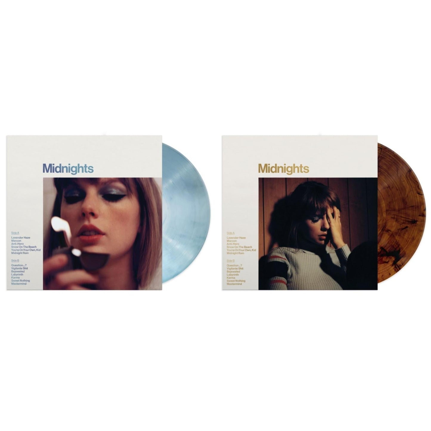 Taylor Swift - Midnights (X) (Moonstone Blue LP Vinyl) & Midnights (X) (Mahogany Color LP Vinyl)