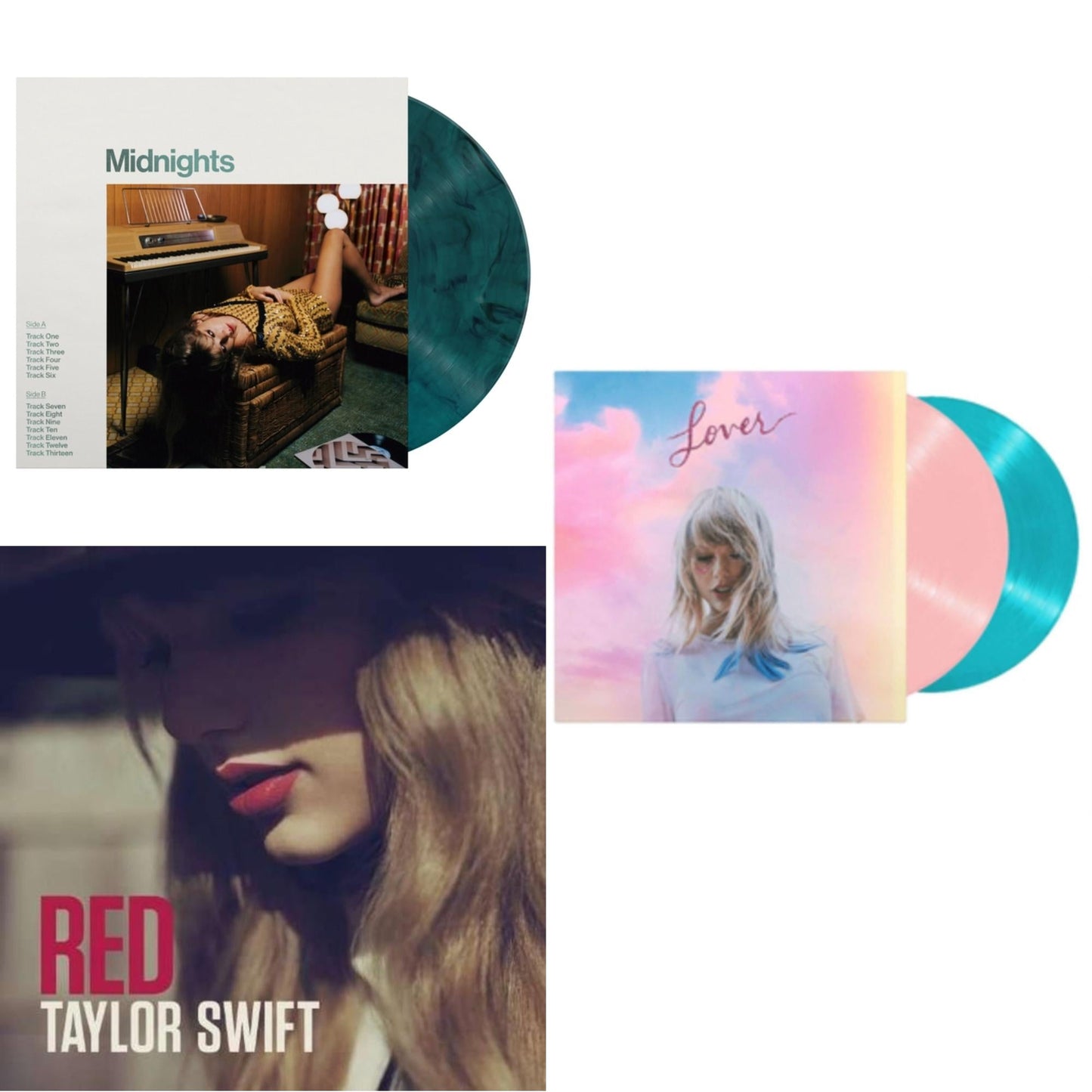 Taylor Swift - Midnights (X) (Jade Green LP Vinyl) & Lover & Red