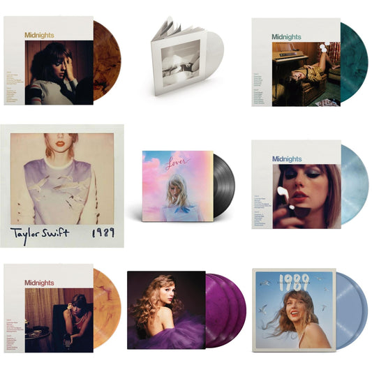 Taylor Swift - Midnights (X) (Moonstone Blue LP Vinyl) & Midnights (X) (Jade Green LP Vinyl) & Midnights (X) (Blood Moon LP Vinyl) & Midnights (X) (Mahogany Color LP Vinyl) & Speak Now (Taylor's Version) (Orchid Marbled Vinyl/3LP) & 1989 (Taylor's
