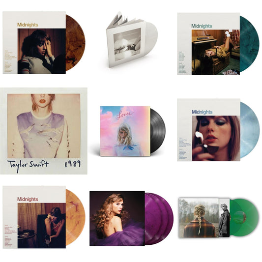 Taylor Swift - Taylor Swift - Evermore (Translucent Green Vinyl/2LP) & Midnights (X) (Moonstone Blue LP Vinyl) & Midnights (X) (Jade Green LP Vinyl) & Midnights (X) (Blood Moon LP Vinyl) & Midnights (X) (Mahogany Color LP Vinyl) & Speak Now (Taylor's
